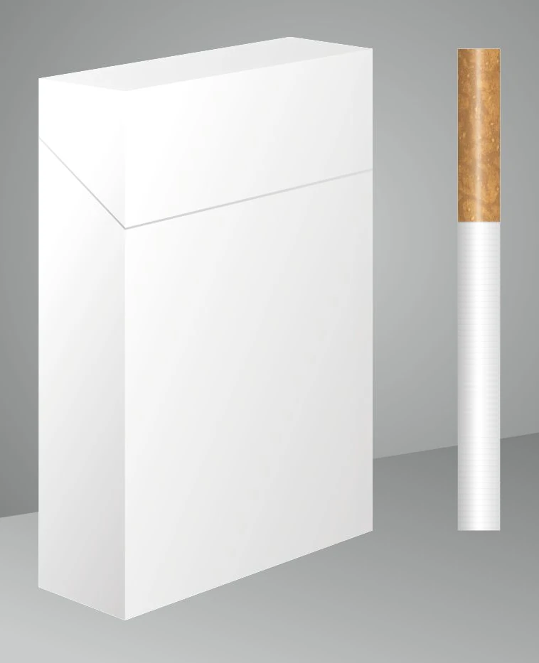 Blank Bold-format pack beside a single cigarette